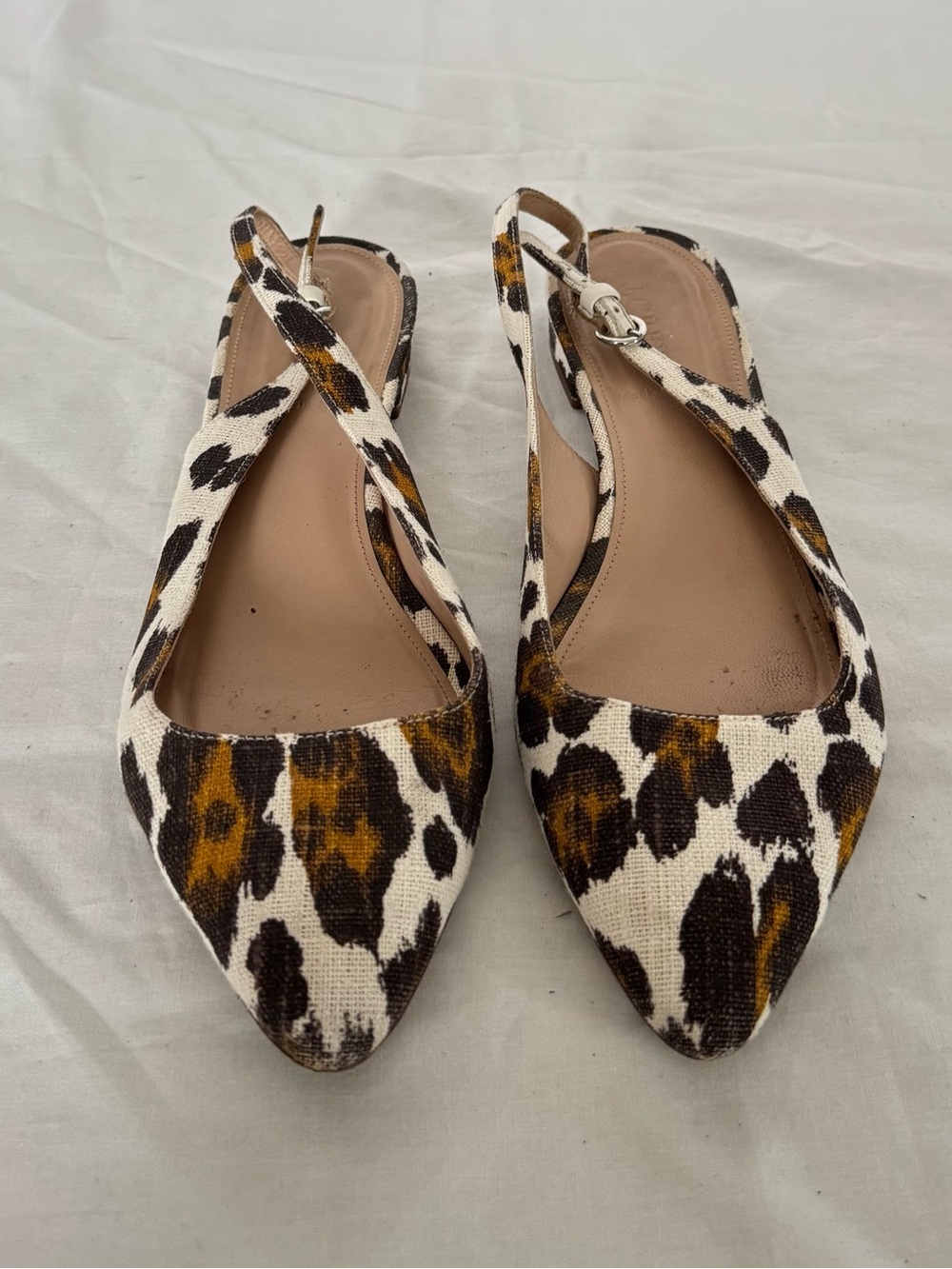 J. Crew Leopard Print Pointed Slingback Flats Size 8